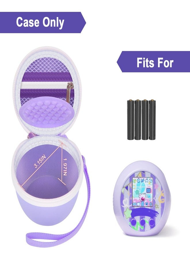 casmilee Toy Case for Punirunes/for Tamagotchi Interactive Digital Pet, Kids Virtual Electronic Pets Holder with Partition to Protect Screen & Mesh Pocket for Small Accessories- Box Only (Purple) - Image 2